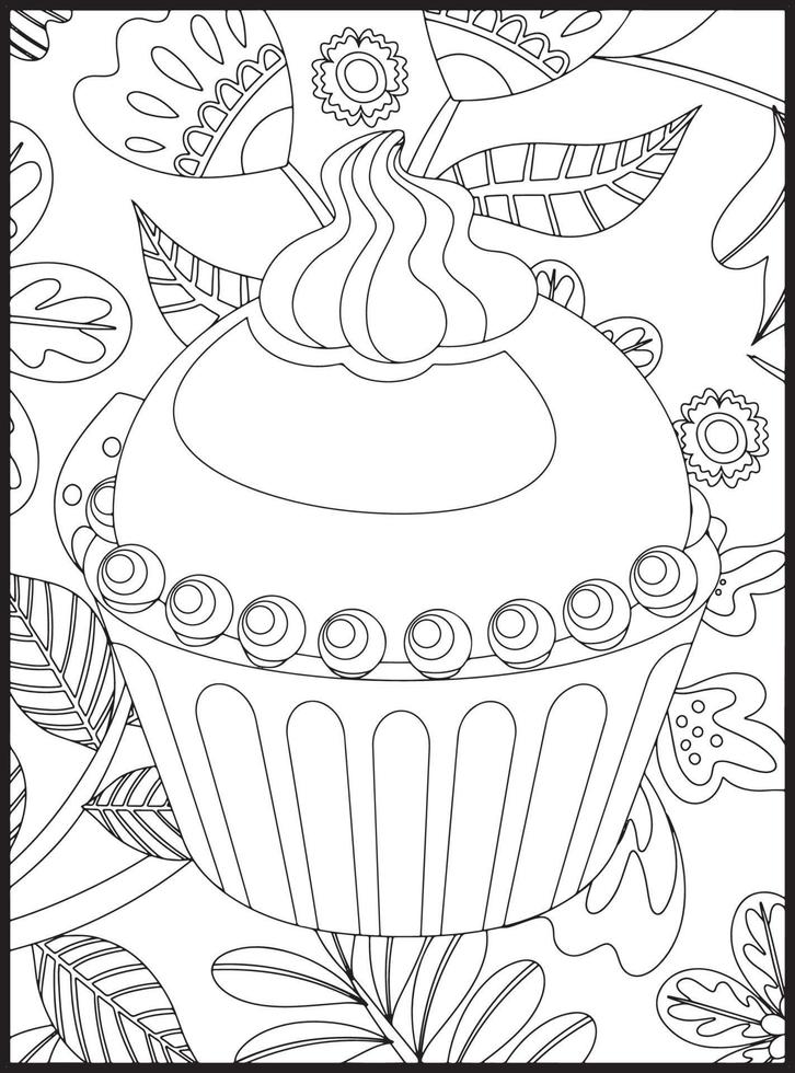 cupcakes para colorear vector