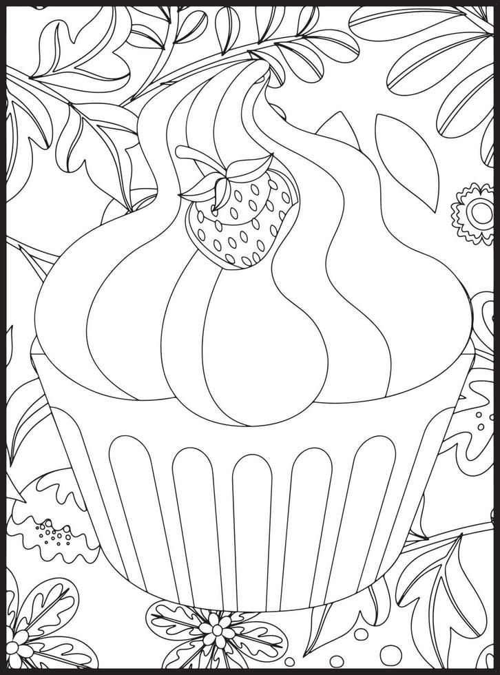 Cupcake Coloring Pages vector