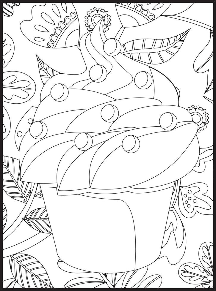 cupcakes para colorear vector