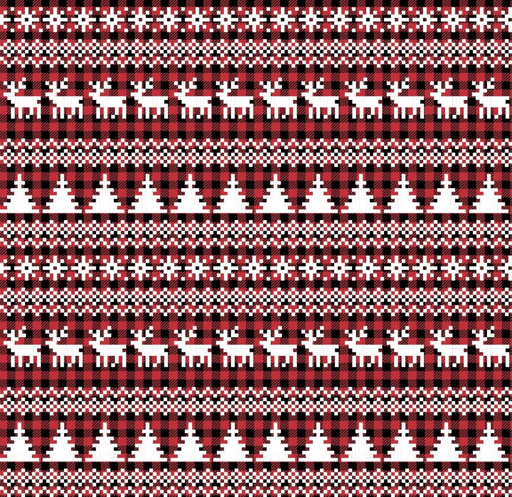 Christmas and New Year pattern at Buffalo Plaid. Festive background for design and print vector