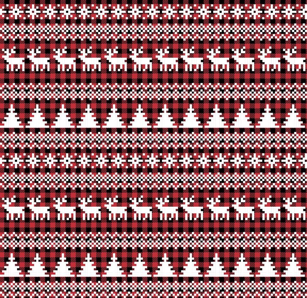 Christmas and New Year pattern at Buffalo Plaid. Festive background for design and print vector