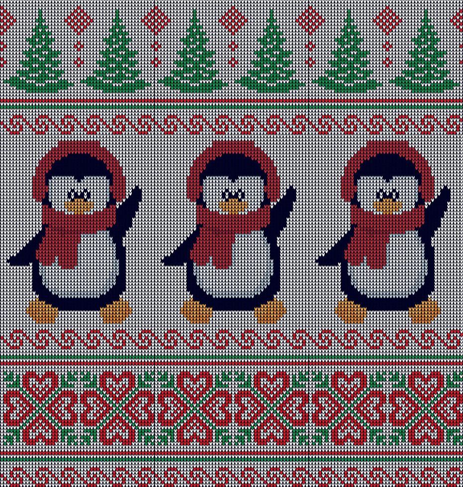 Knitted Christmas and New Year pattern esp 10 vector