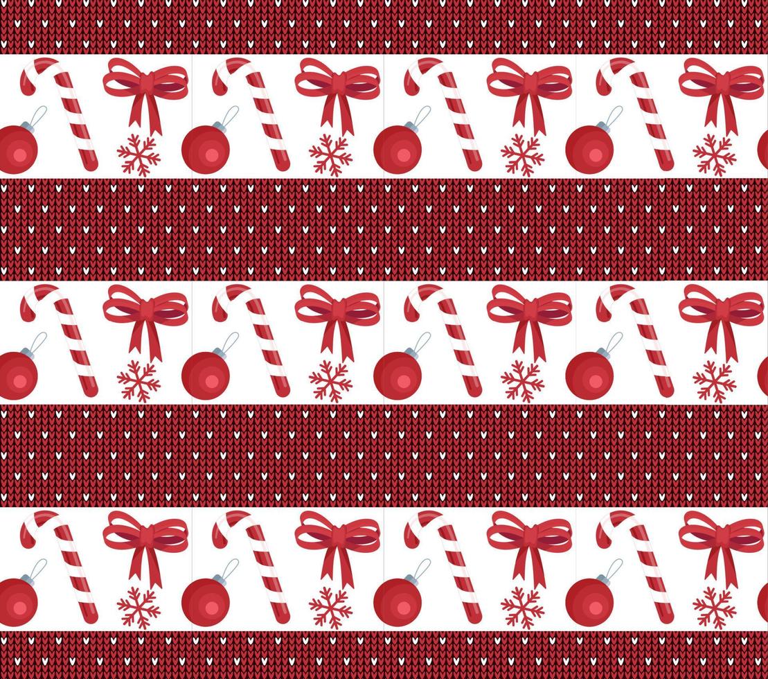 Knitted Christmas and New Year pattern esp 10 vector