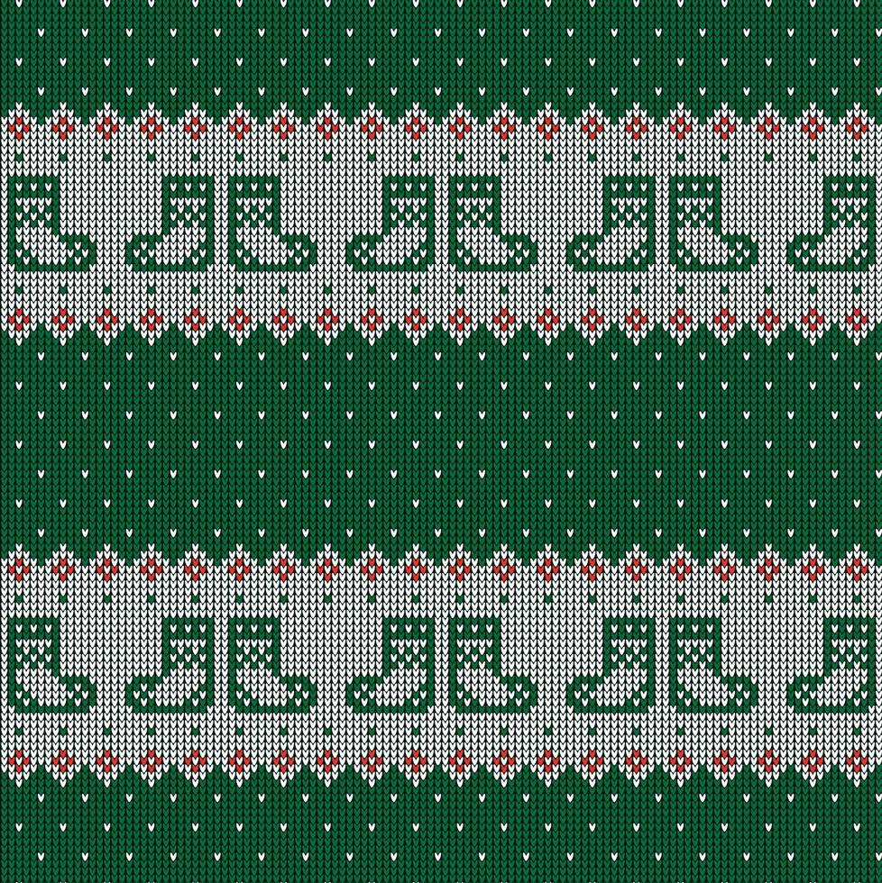 Knitted Christmas and New Year pattern vector