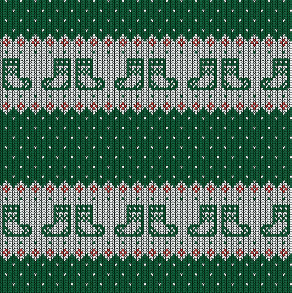 Knitted Christmas and New Year pattern vector