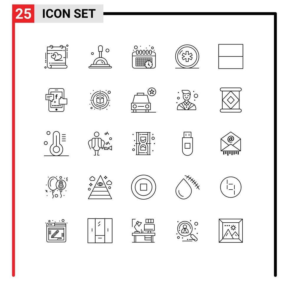 25 Thematic Vector Lines and Editable Symbols of promotoin grid schedule medicine healthcare Editable Vector Design Elements