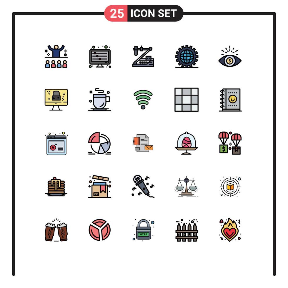 25 iconos creativos signos y símbolos modernos de ondas de diseño global que codifican elementos de diseño vectorial editables médicos vector