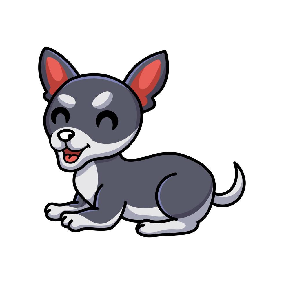 Cute chihuahua dog cartoon lying down vector