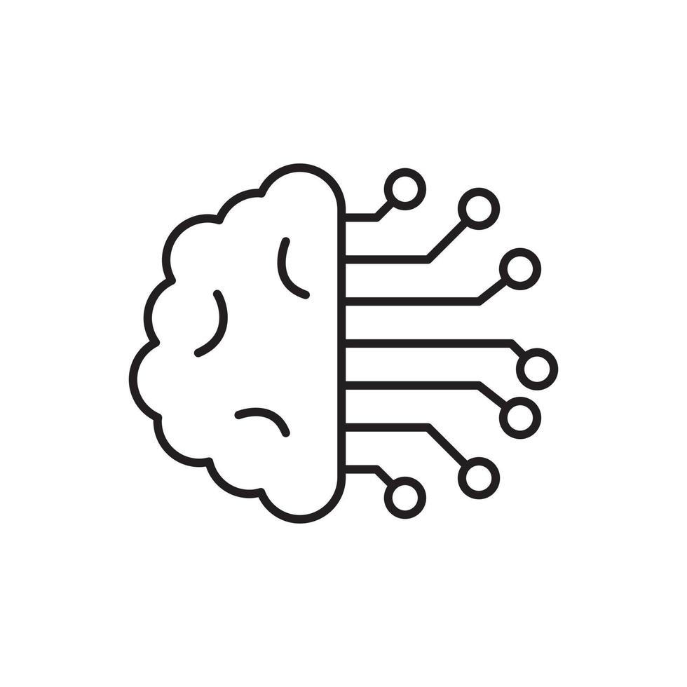 Intelligence, brain icon - Vector. Artificial intelligence on white background vector