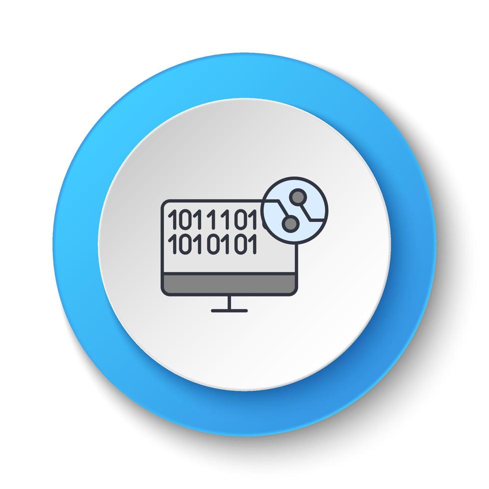 Round button for web icon. gps, smart, location. Button banner round, badge interface for application illustration on white background vector