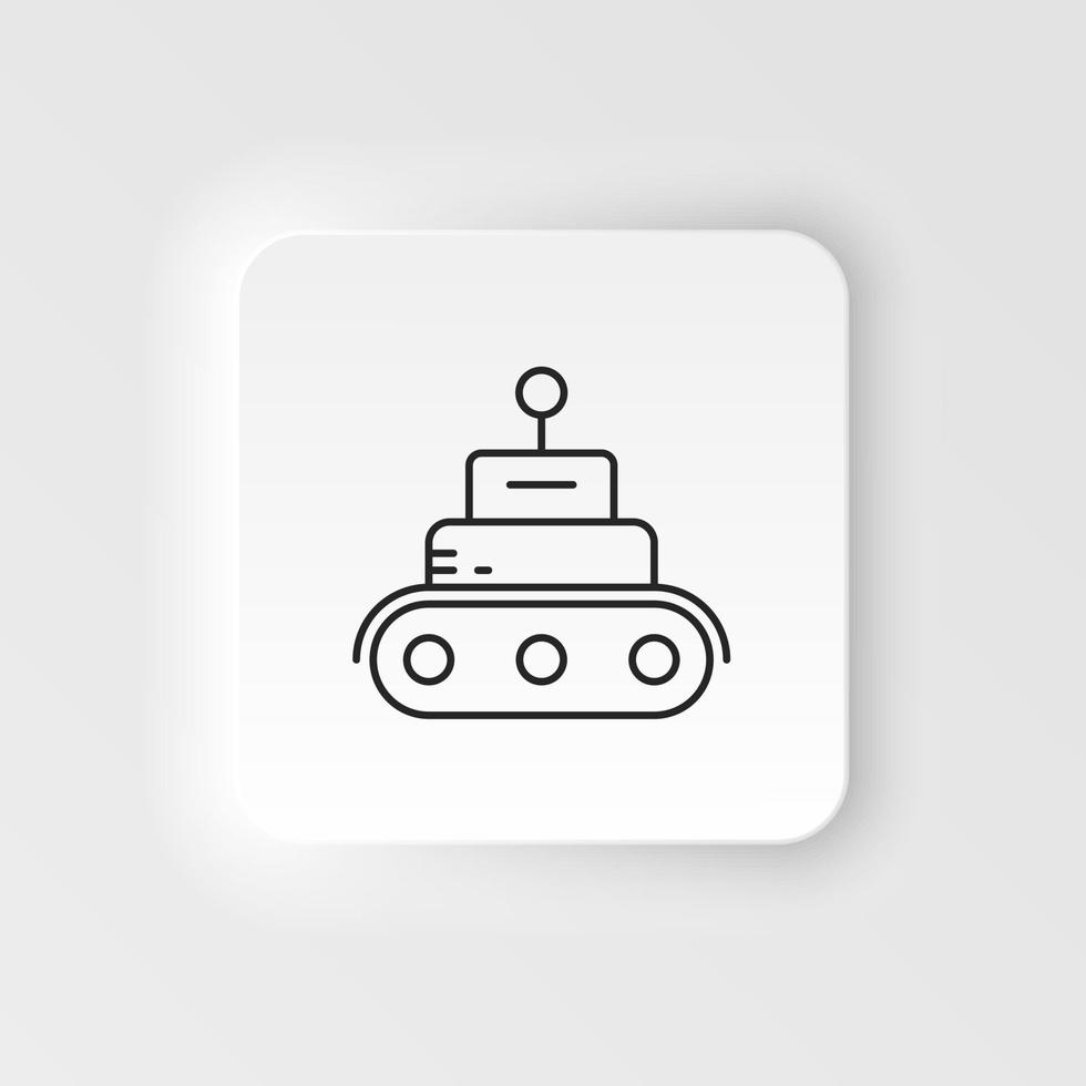 Robot, tech, car icon - Vector. Artificial intelligence neumorphic style vector icon on white background