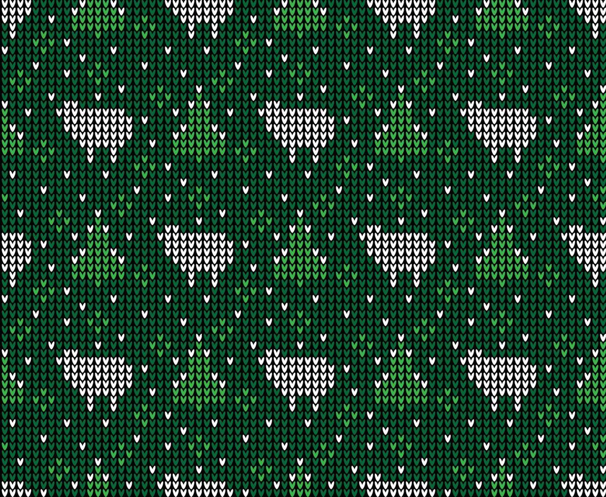 Knitted Christmas and New Year pattern. Wool Knitting Sweater Design. Wallpaper wrapping paper textile print. vector