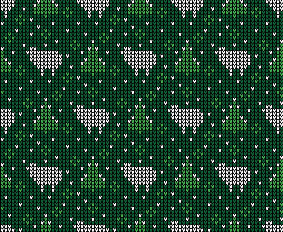 Knitted Christmas and New Year pattern. Wool Knitting Sweater Design. Wallpaper wrapping paper textile print. vector