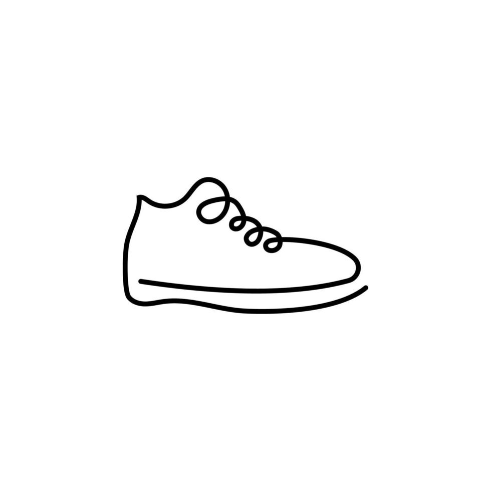 Continuous one line drawing sneakers vector
