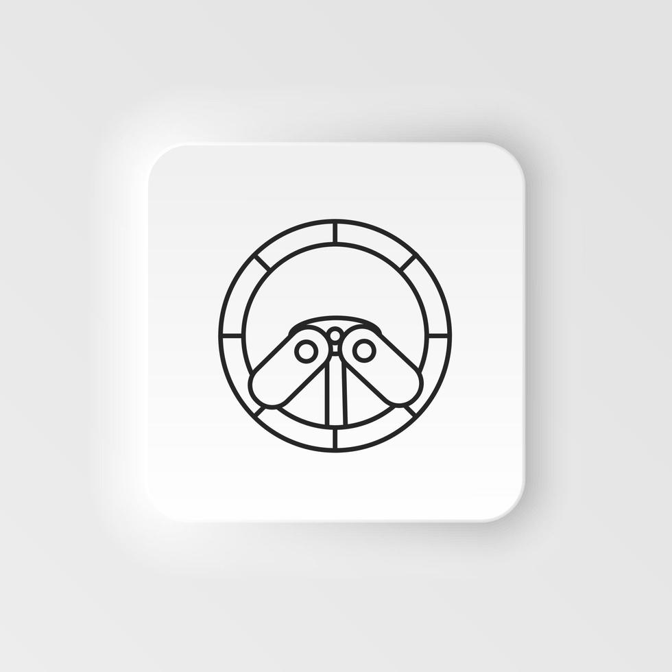 Racing game, driving, wheel neumorphic style vector icon. Neumorphism style. Racing game, driving wheel neumorphic style vector icon. Neumorphism style on white background.