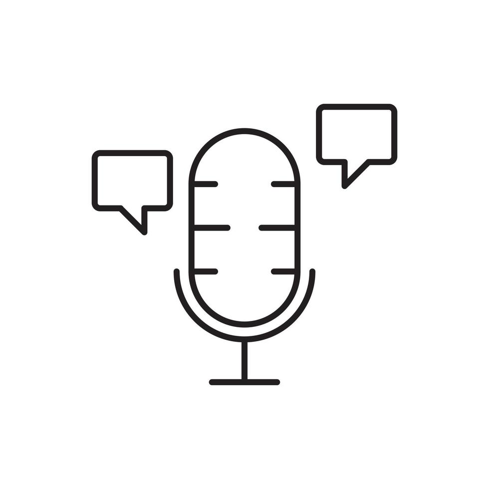 Microphone, smart, chat bobble icon - Vector. Artificial intelligence on white background vector