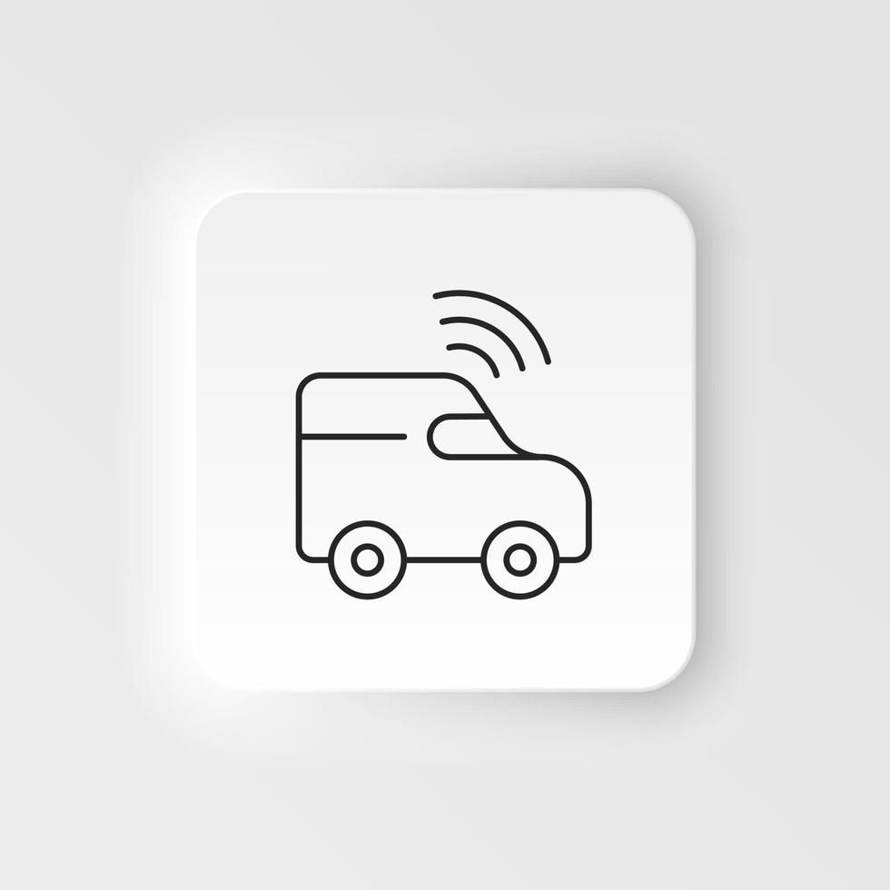 Car, gps, drive, smart icon - Vector. Artificial intelligence neumorphic style vector icon on white background