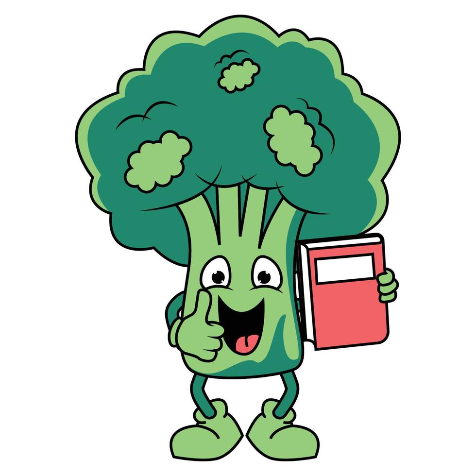 cute brocoli cartoon illustration graphic vector