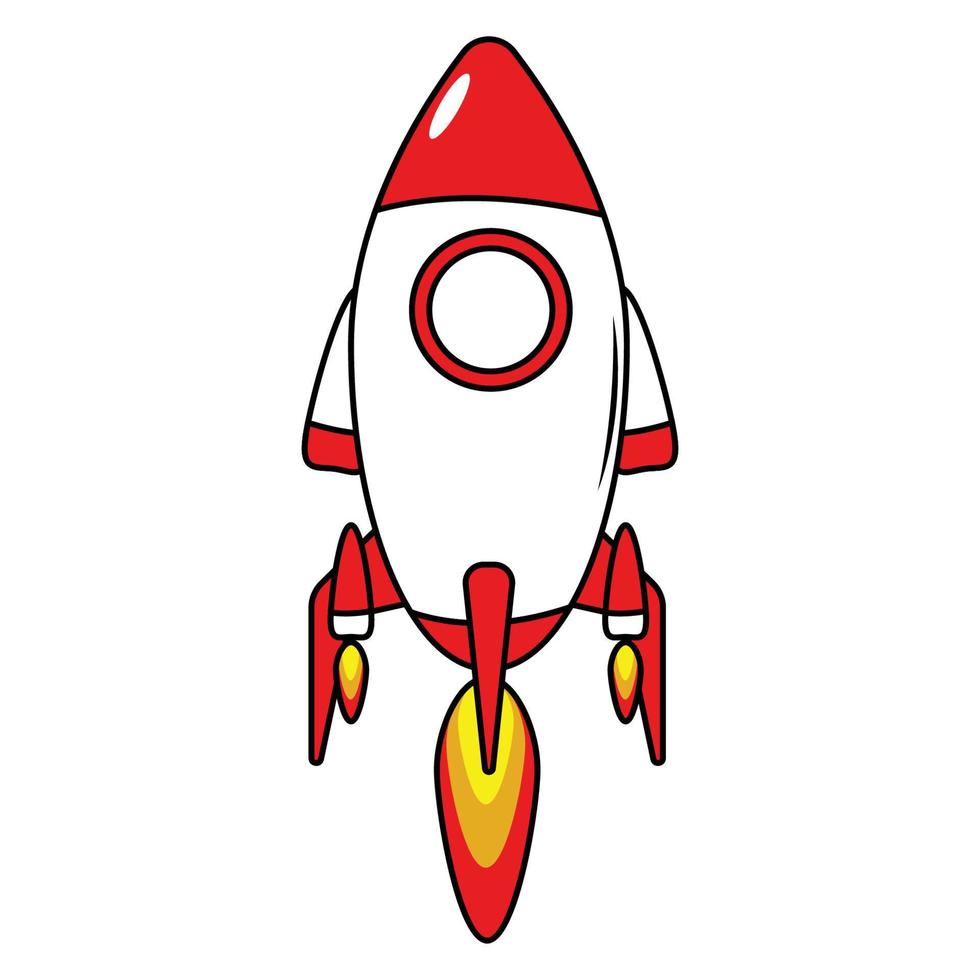 cute rocket illustration graphic vector
