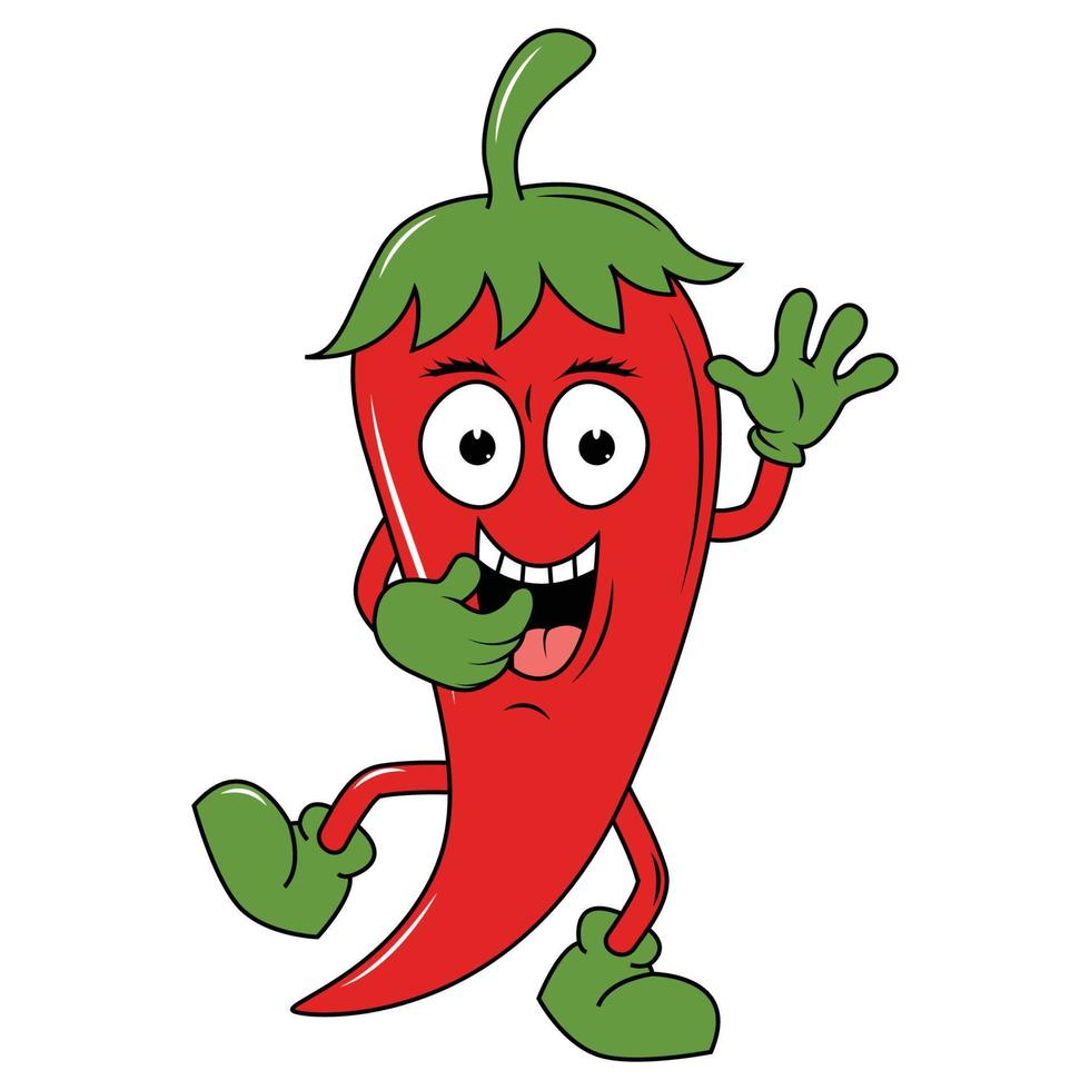 cute red chili cartoon graphic vector