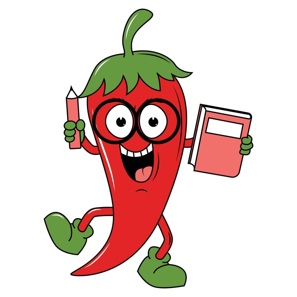 cute red chili cartoon graphic vector