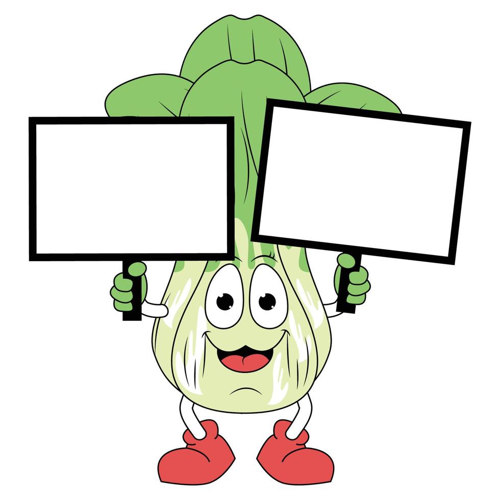 cute chinese cabbage cartoon vector