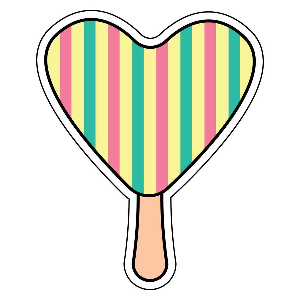 cute ice cream sticker grahphic vector