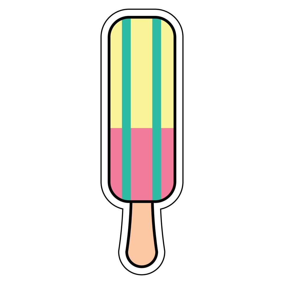 Linda pegatina de helado gráfico vector