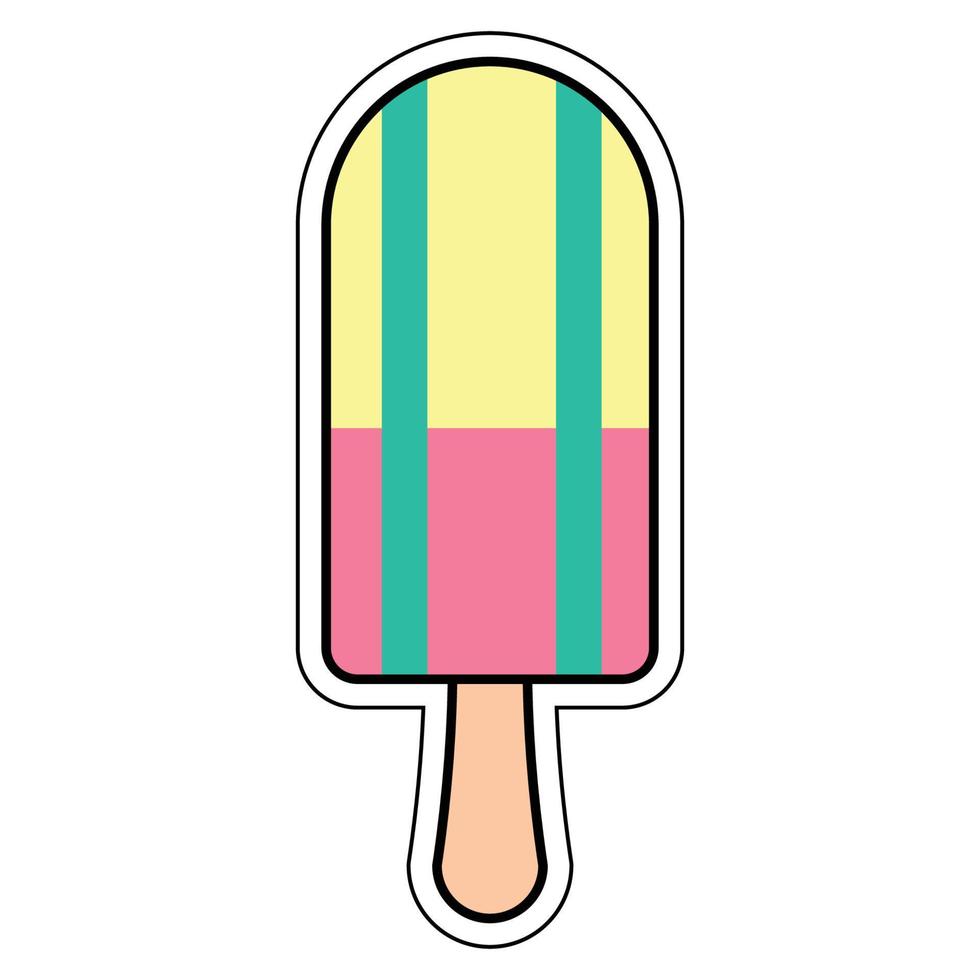 Linda pegatina de helado gráfico vector