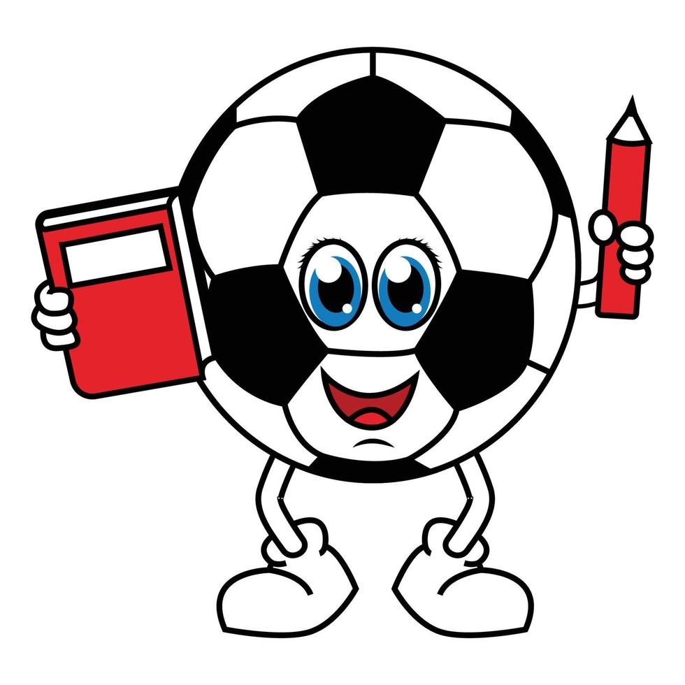 cute soccer ball cartoon graphic vector