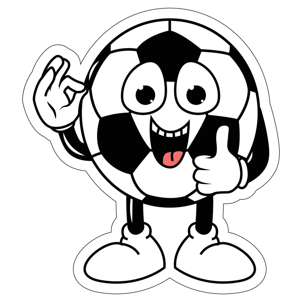 cute soccer ball cartoon graphic vector