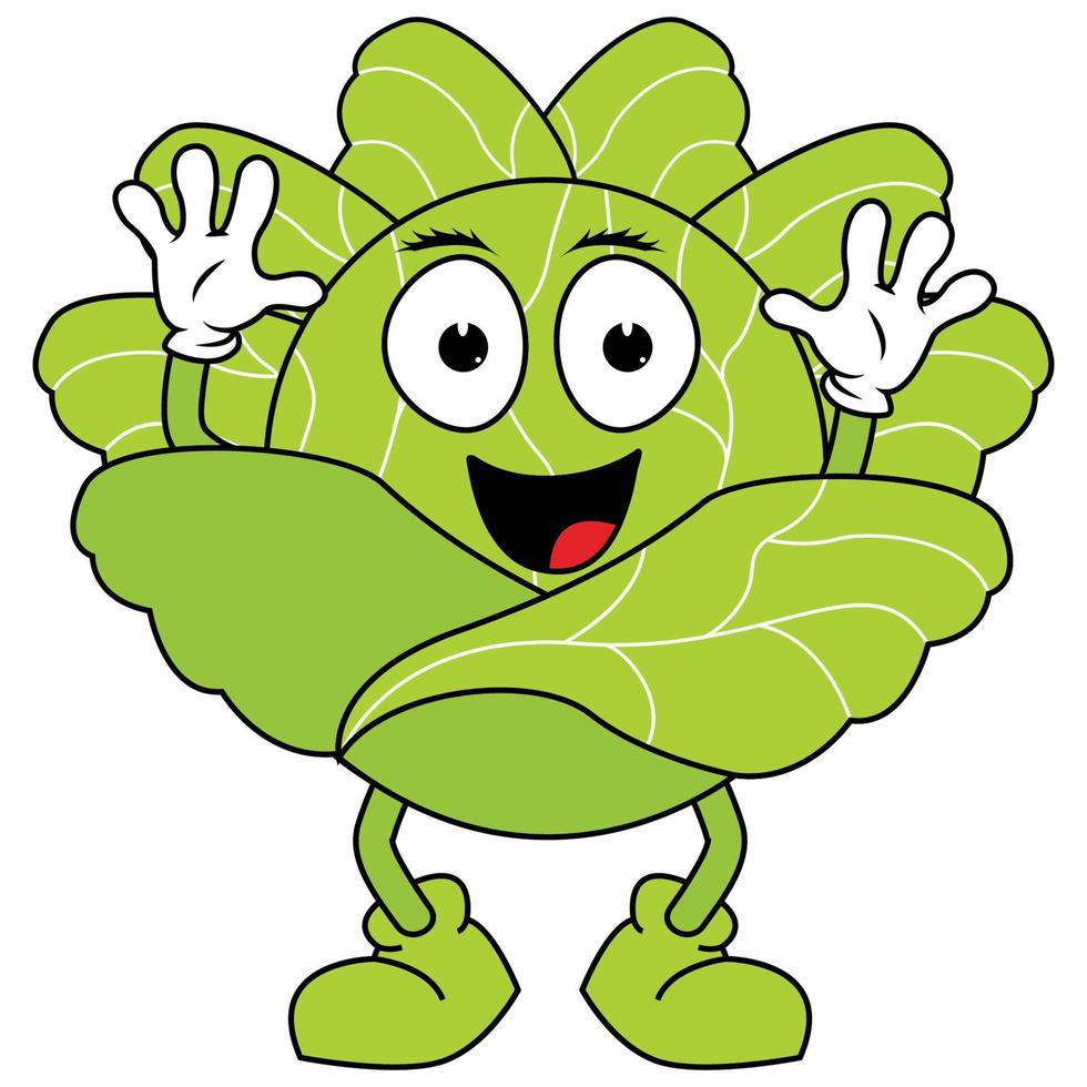 cute cabbage cartoon illustration graphic vector