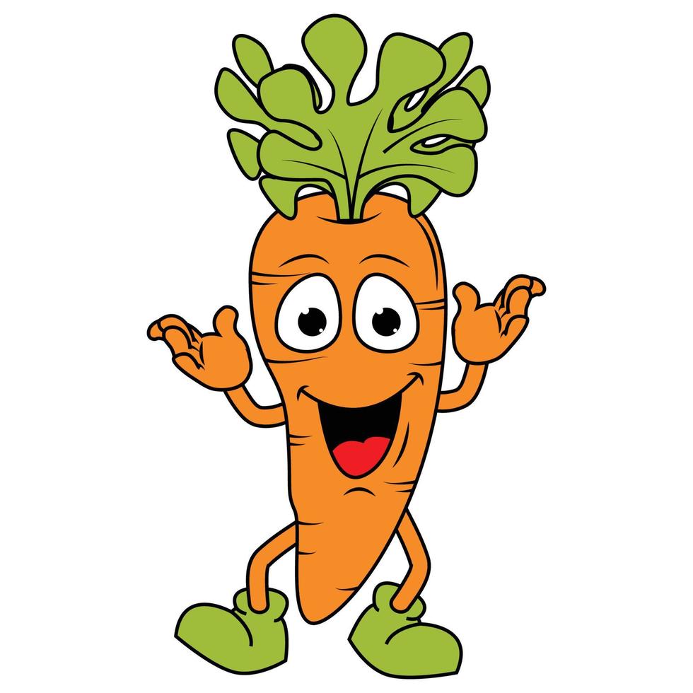 cute carrot cartoon illustration graphic vector