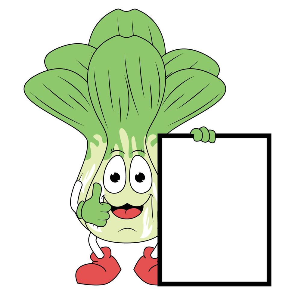 cute chinese cabbage cartoon vector