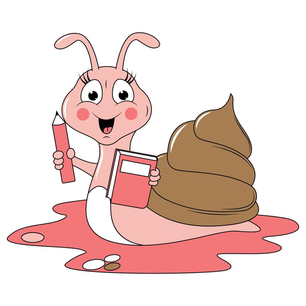 cute snail animal cartoon graphic vector