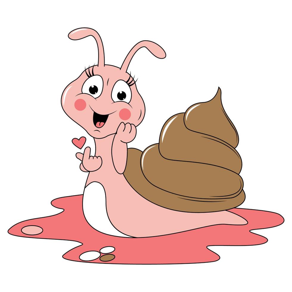 cute snail animal cartoon graphic vector