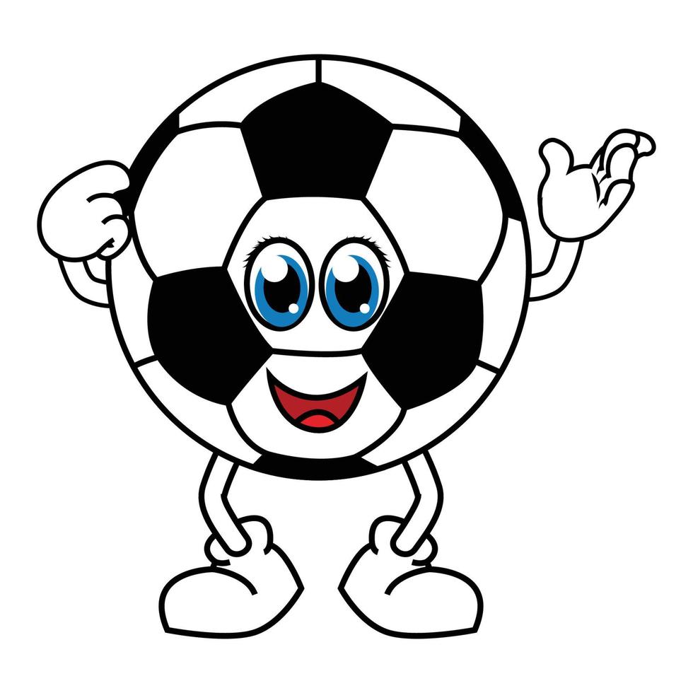 cute soccer ball cartoon graphic vector