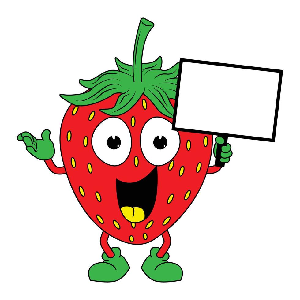 cute strawberry cartoon illustration graphic vector