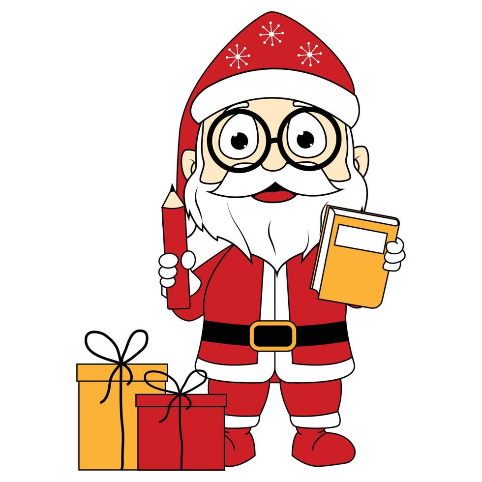 cute santa cartoon illustration graphic vector