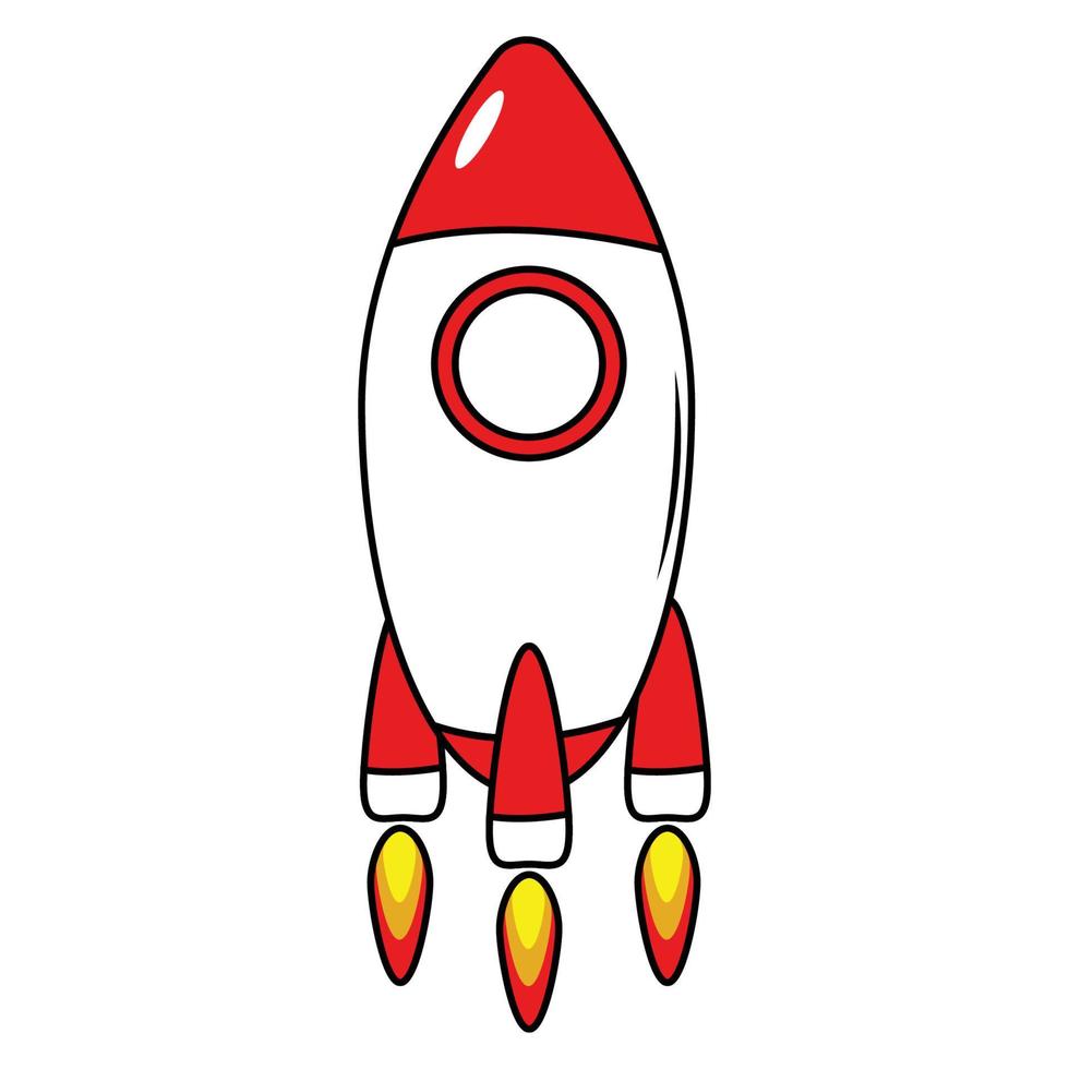 cute rocket illustration graphic vector