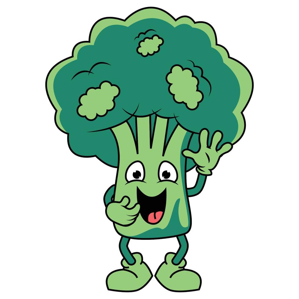 cute brocoli cartoon illustration graphic vector