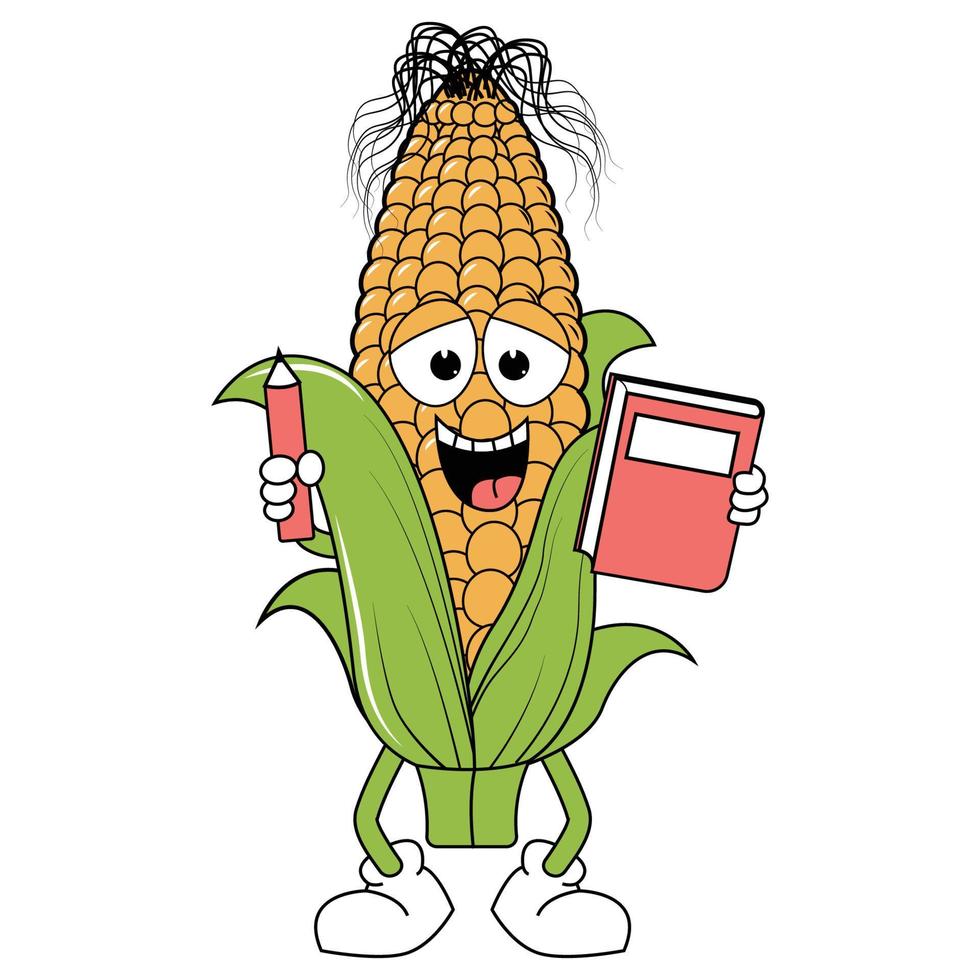 cute corn cartoon illustration graphic vector