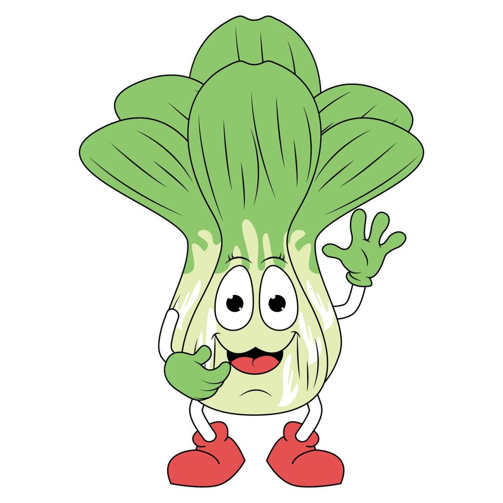 cute chinese cabbage cartoon vector