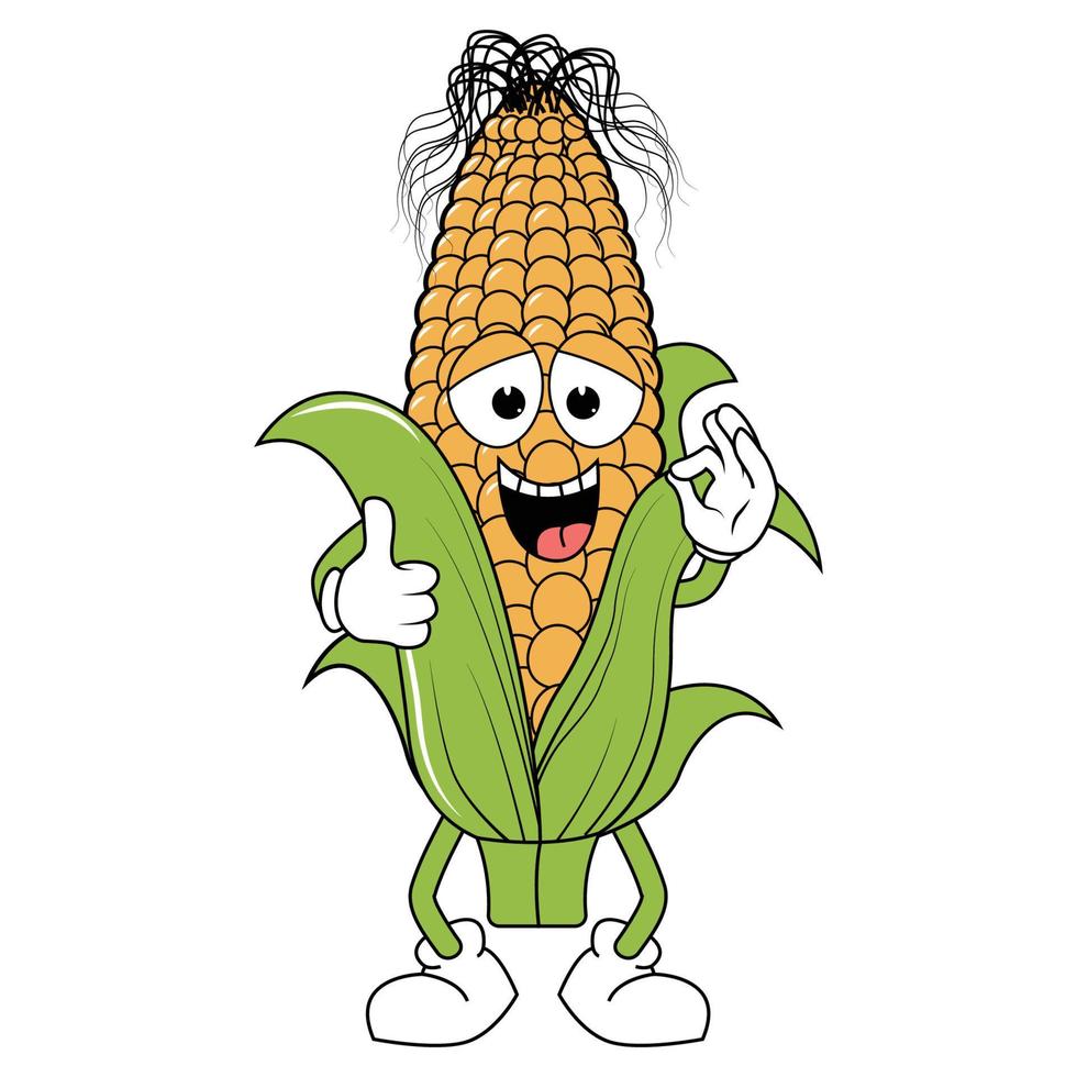 cute corn cartoon illustration graphic vector