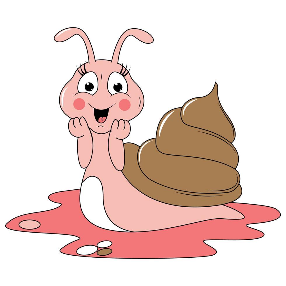 cute snail animal cartoon graphic vector