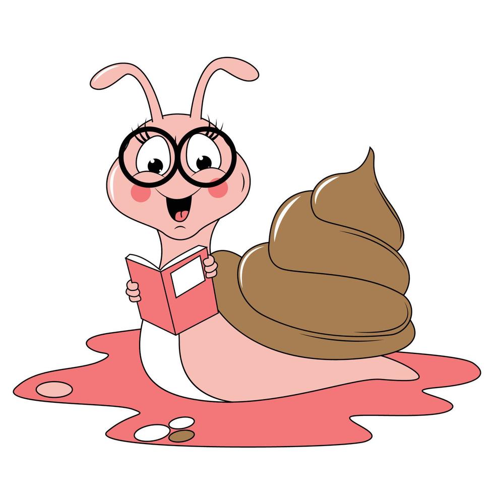 cute snail animal cartoon graphic vector