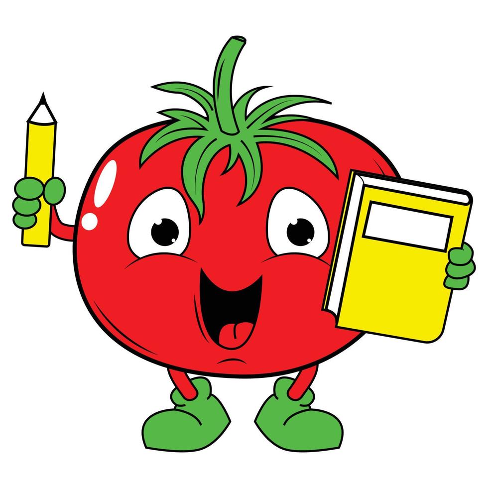 cute tomato cartoon illustration graphic vector