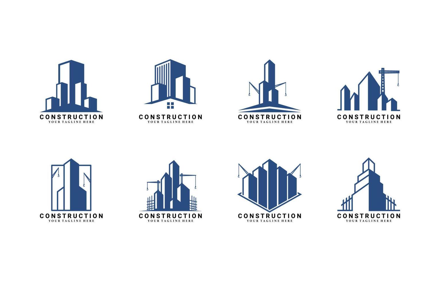 colección de logotipos de construcción minimalista vector