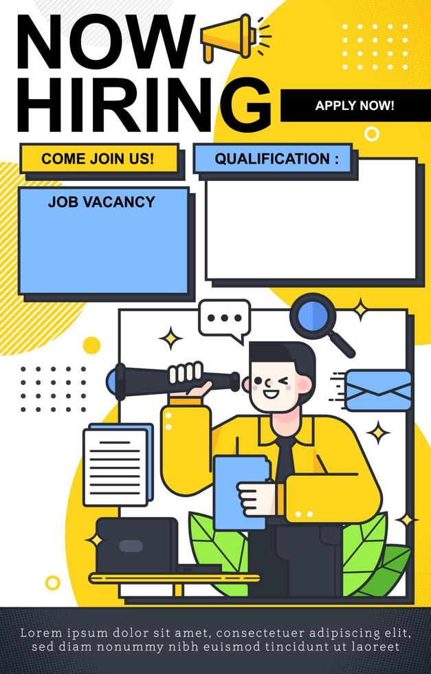 Job Vacancy Flyer Poster Design Template vector