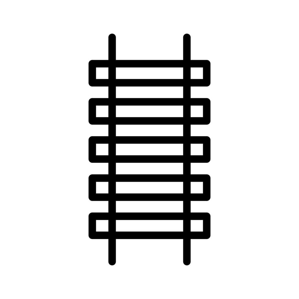 Railway track, tube rail, railroad icon in line style design isolated on white background. Editable stroke. vector